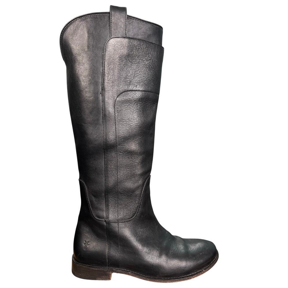 Frye Women’s Paige Black Leather Riding Boots Size US 9